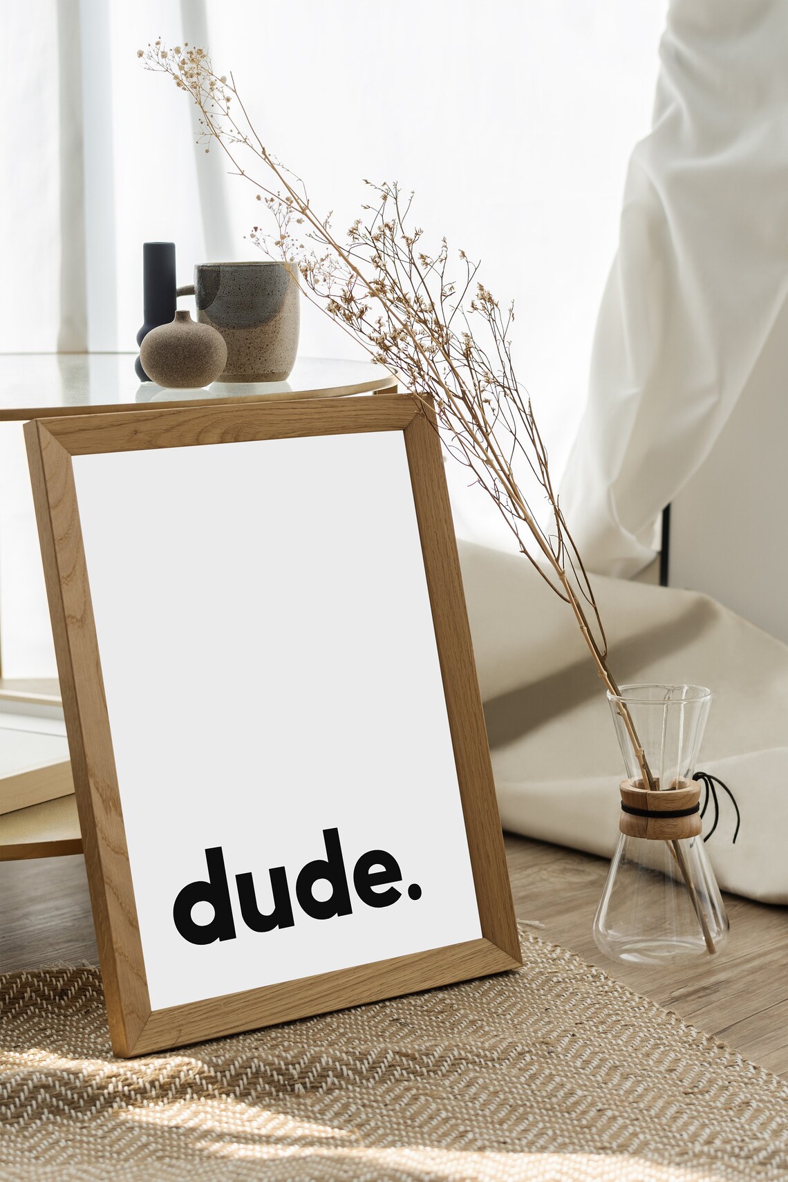 Dude Typography Print, Minimalist Nursery Wall Art - Image 2