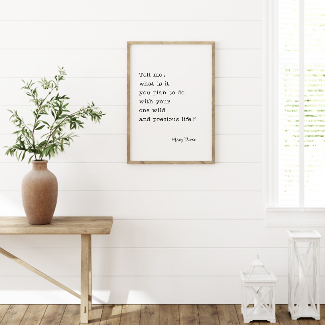 One Wild And Precious Life Mary Oliver Quote Typography Poster - Image 3