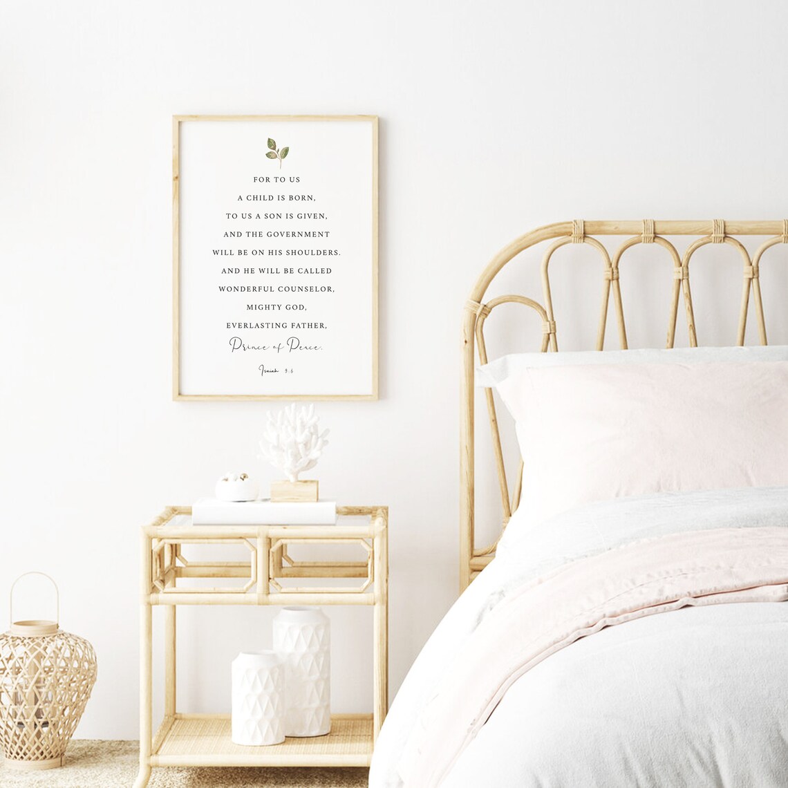 Isaiah 96 Christmas Bible Verse Art Print - Image 2