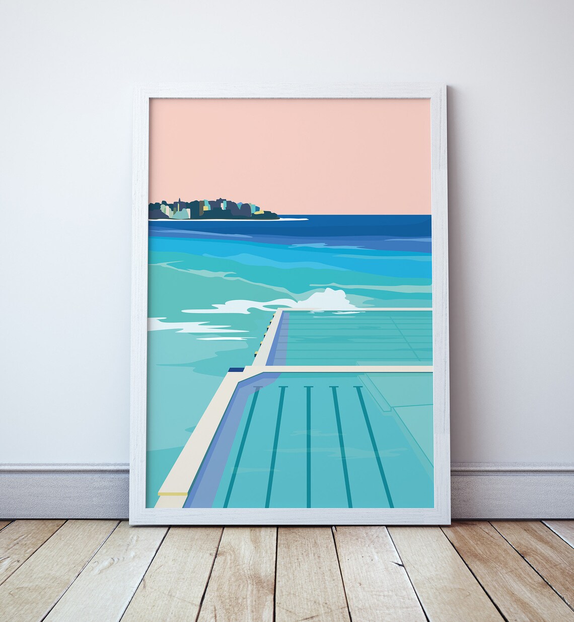 Bondi Beach Print, Sydney Australia Coastal Poster