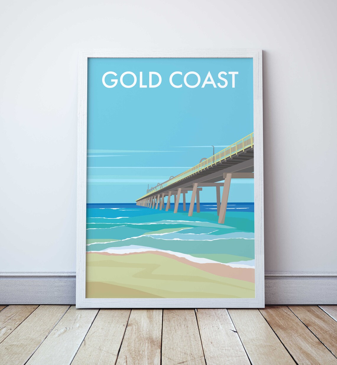 Gold Coast Main Beach Jetty Travel Poster