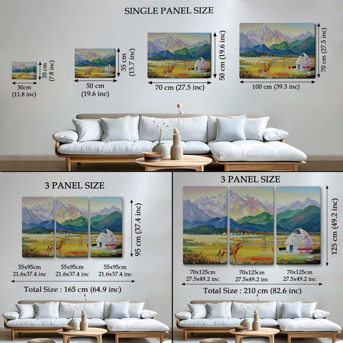 Kazakhstan Yurt Nomad Rider Mountain Valley Steppe Travel Poster - Image 4