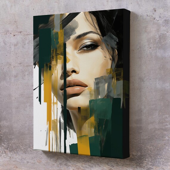 Abstract Woman Face Geometric Color Block Portrait Art Print