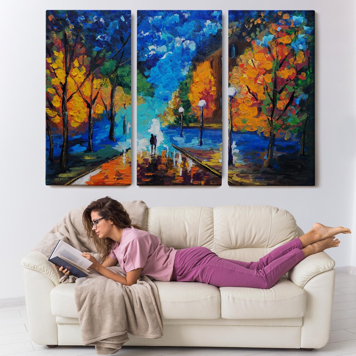 Night Walk In The Forest Decorative Wall Painting Nature Wall Decor Nature Print Landscape Wall Table - Image 3