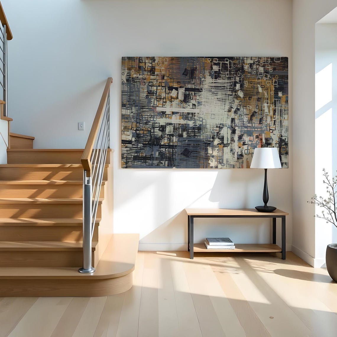 Abstract Geometric Decorative Wall Art Housewarming Gifts Large Wall Art Abstract Modern Wall Decor Abstract Wall Art - Image 2