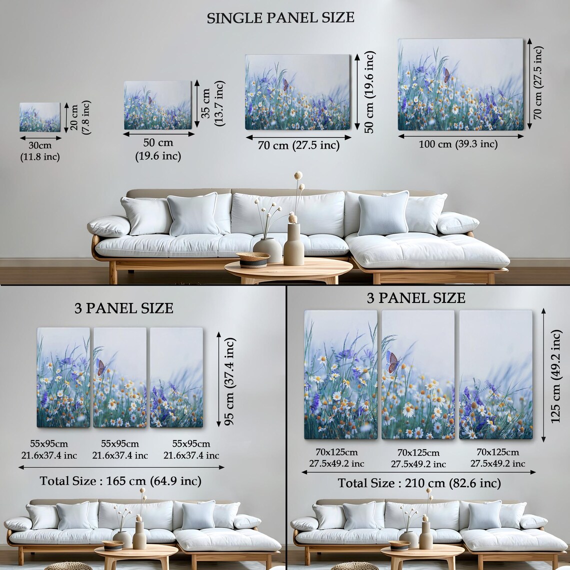 Wildflower Meadow Daisy Field Butterfly Summer Blooming Scene Poster - Image 4