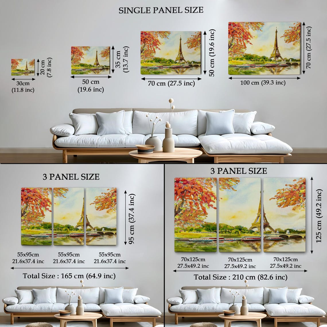 Seine River And Eiffel Tower View Oil Painting Decorative Wall Art Office Wall Decor Large Wall Art Modern Wall Decor - Image 4