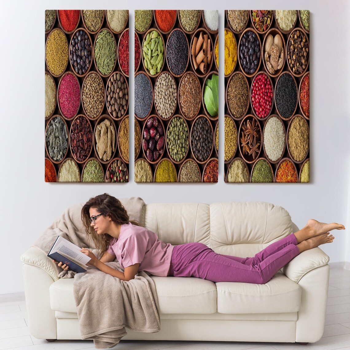 Colorful Spices Wooden Bowls Rustic Kitchen Photography Print - Image 3