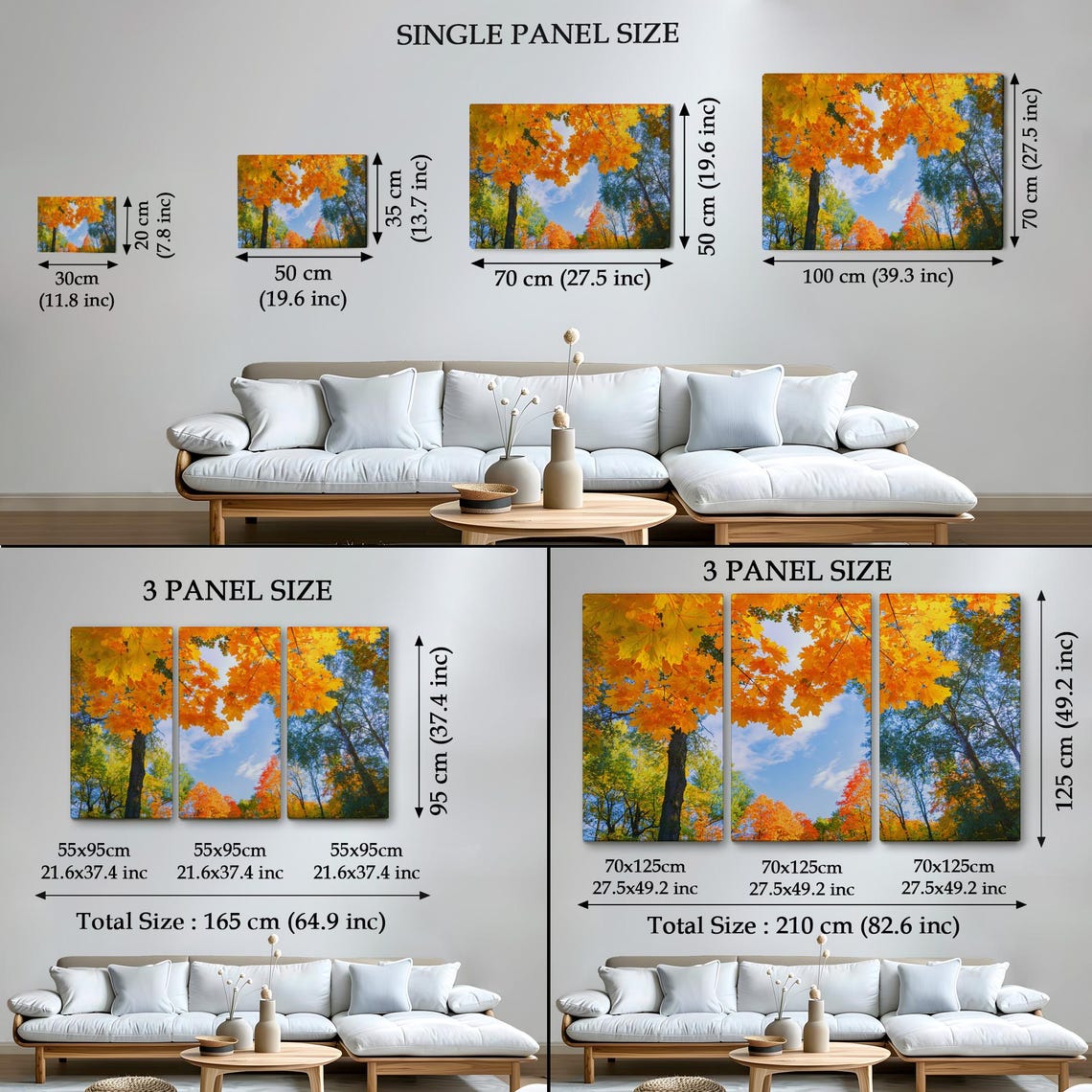 Autumn Maple Canopy Golden Leaves Blue Sky Forest View Art Poster - Image 4