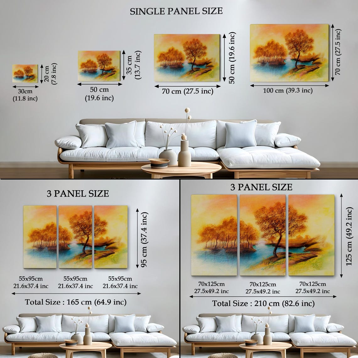 Autumn Trees By Turquoise Lake Golden Fall Foliage Warm Scene Poster - Image 4