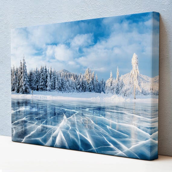Frozen Lake In Ukraine Decorative Wall Art Nature Decor Nature Print Nature Art Nature Wall Decor