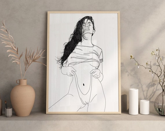 Minimalist Wall Art Female Form Art Sensual Art Female Body Line Art Feminine Line Art Print Minimal Line Art Feminist Poster