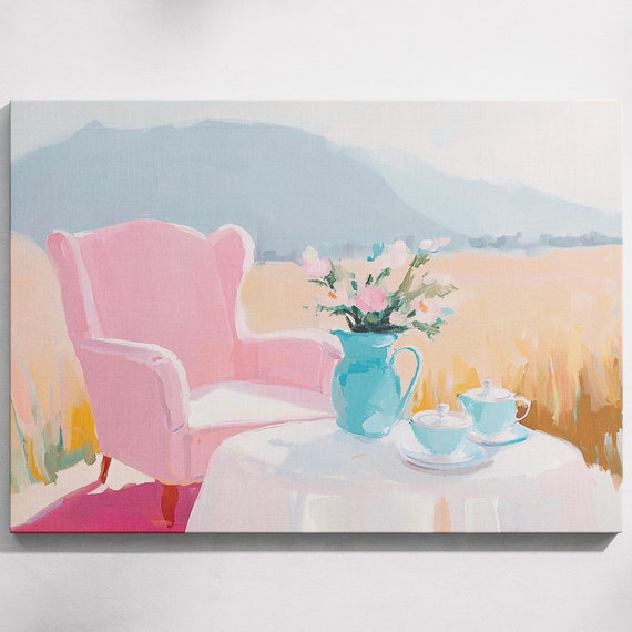 Meadows Tea Party Whimsical Tea Party Vintage Tea Scene Teatime In Garden Cozy Picnic Decor Springtime Tea Party Playful Garden Scene