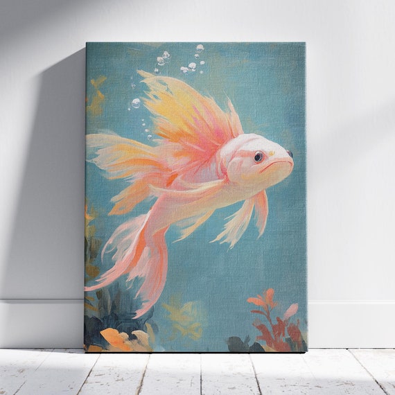 Pastel Goldfish Art Impressionistic Contemporary Style Modern Impressionism Goldfish Painting Pastel Goldfish Matisse Goldfish