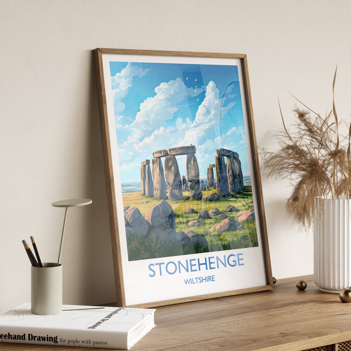 Stonehenge Wiltshire England Ancient Stone Circle Art Poster - Image 3