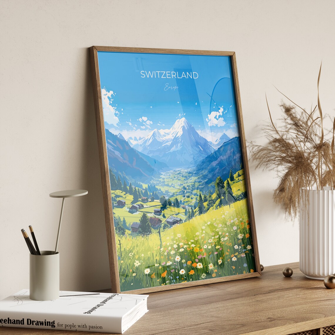 Switzerland Travel Poster, Alps Travel Poster - Image 2