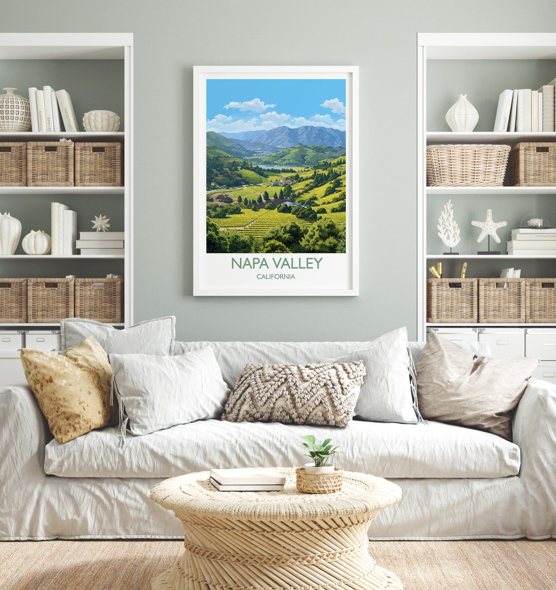 Napa Valley California Rolling Vineyard Hills Wine Country Poster - Image 4