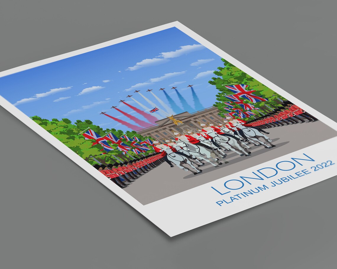 London Platinum Jubilee Travel Poster, Cityscape Print - Image 2