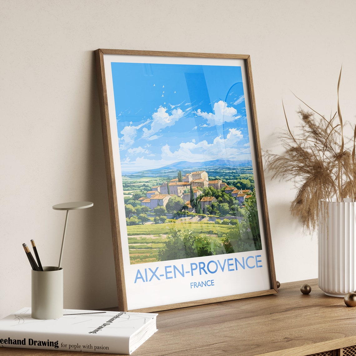 Aix En Provence Travel Poster Travel Print Of Aix En Provence France Provence Art Aix En Provence Gift Wall Art Print - Image 3