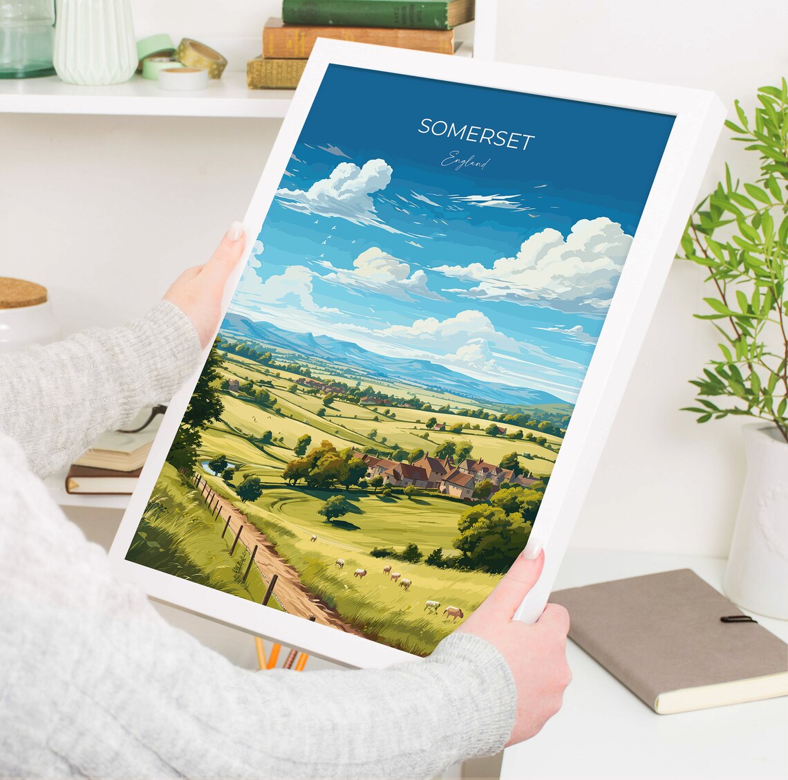 Somerset Travel Poster, England Landscape Art Print - Image 5