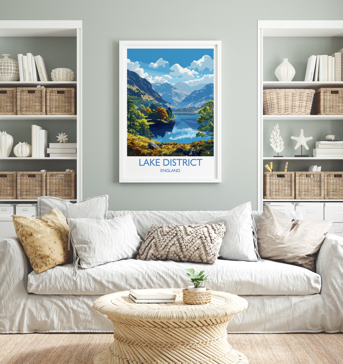 Lake District England Alpine Valley Autumn Trees Lakeside Poster - Image 3