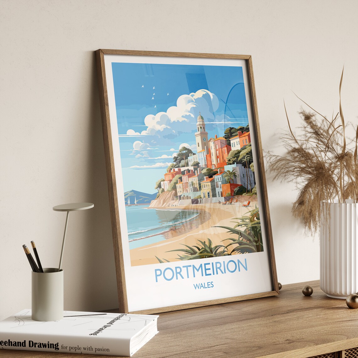 Portmeirion Travel Poster, Wales Art Print - Image 3