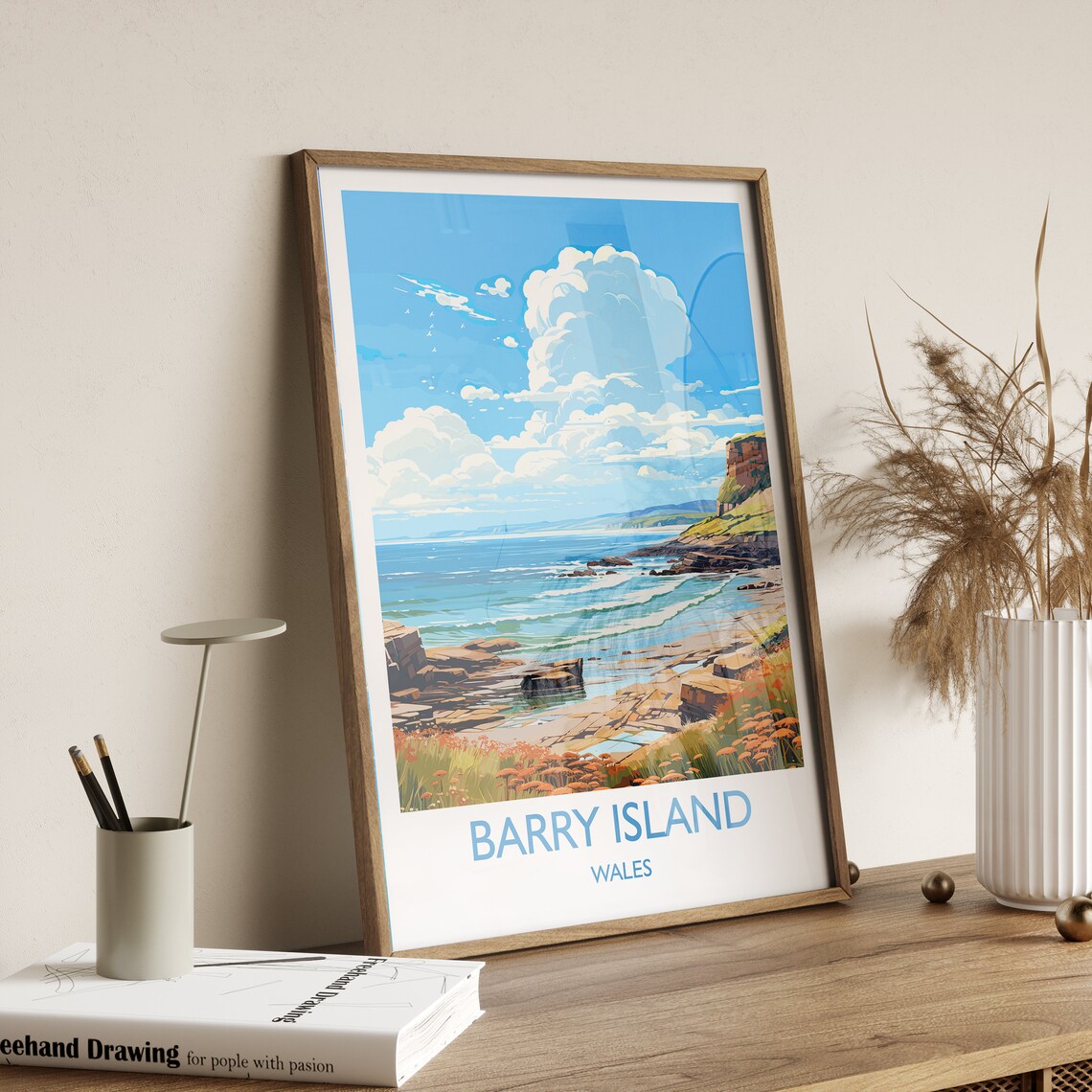 Barry Island Travel Poster, Wales Travel Art - Image 3
