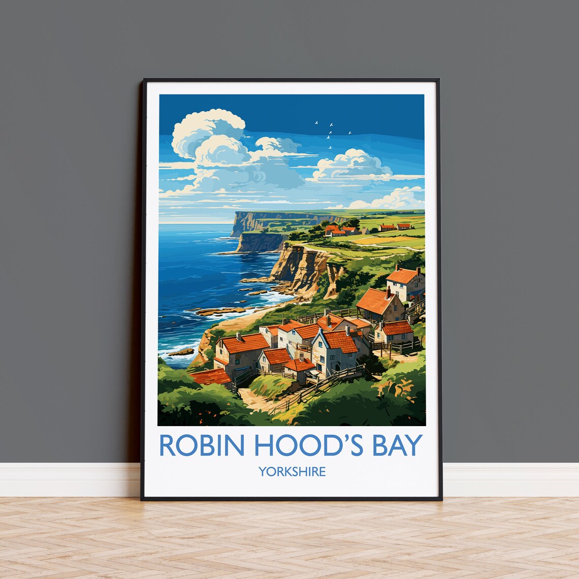 Robin Hoods Bay Travel Poster, Yorkshire Art Print