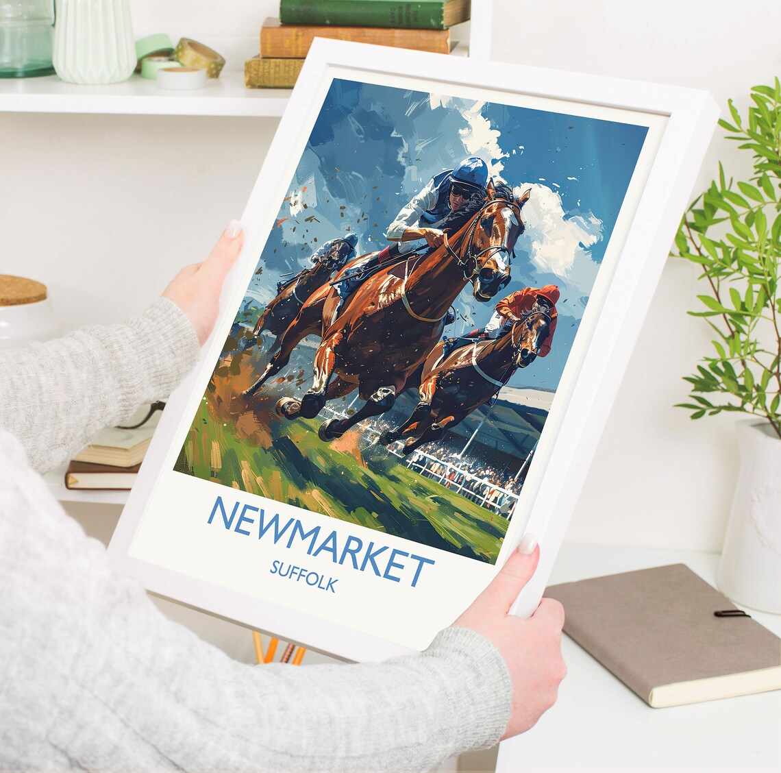 Newmarket Travel Poster, Suffolk England Art Print - Image 5