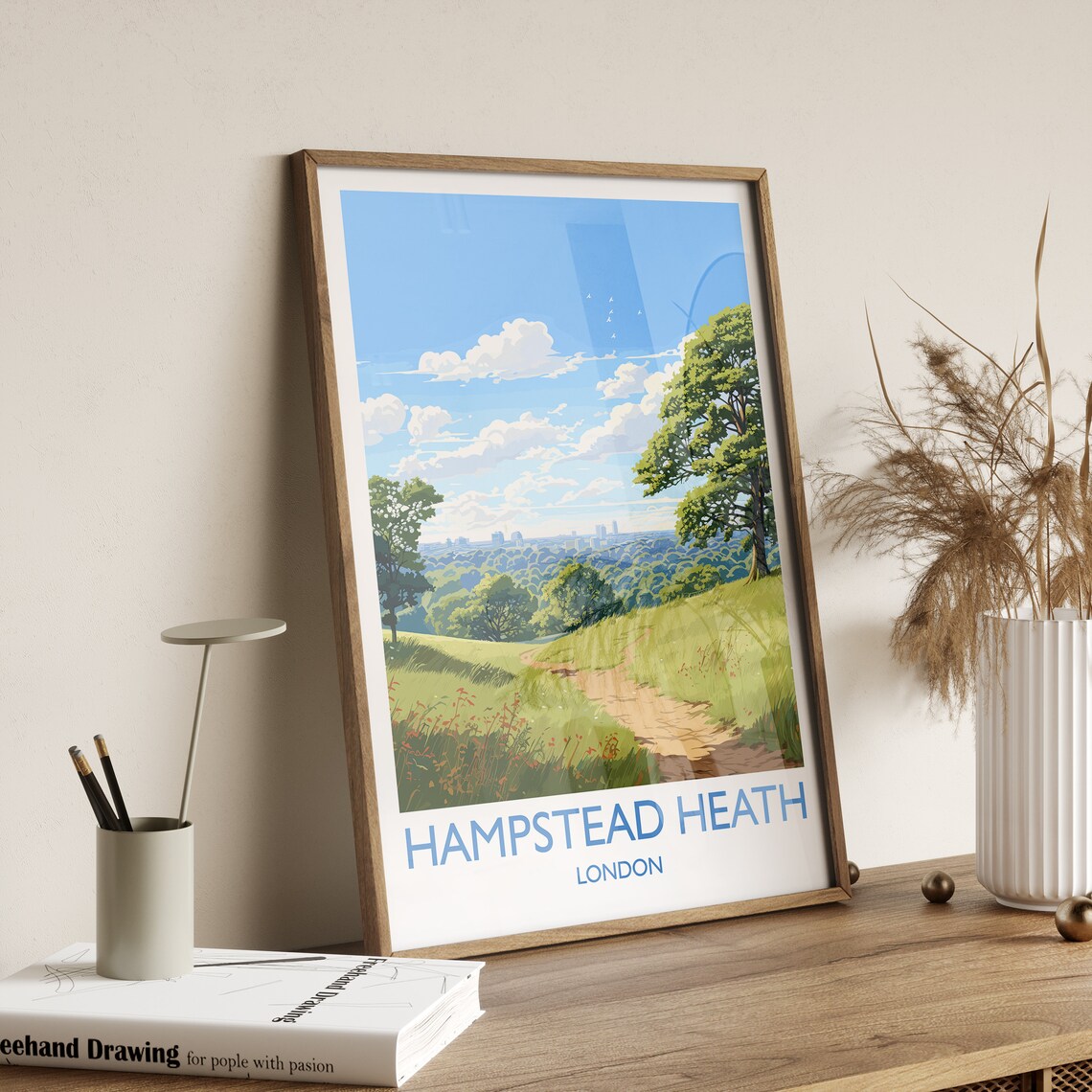 Hampstead Heath Travel Poster, London Landmark - Image 3