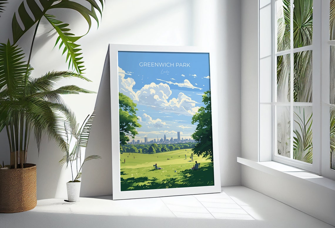 Greenwich Park Travel Poster Travel Print Of Greenwich Park London Poster Greenwich Park Art Gift London Art Lovers Uk Travel Gift - Image 3