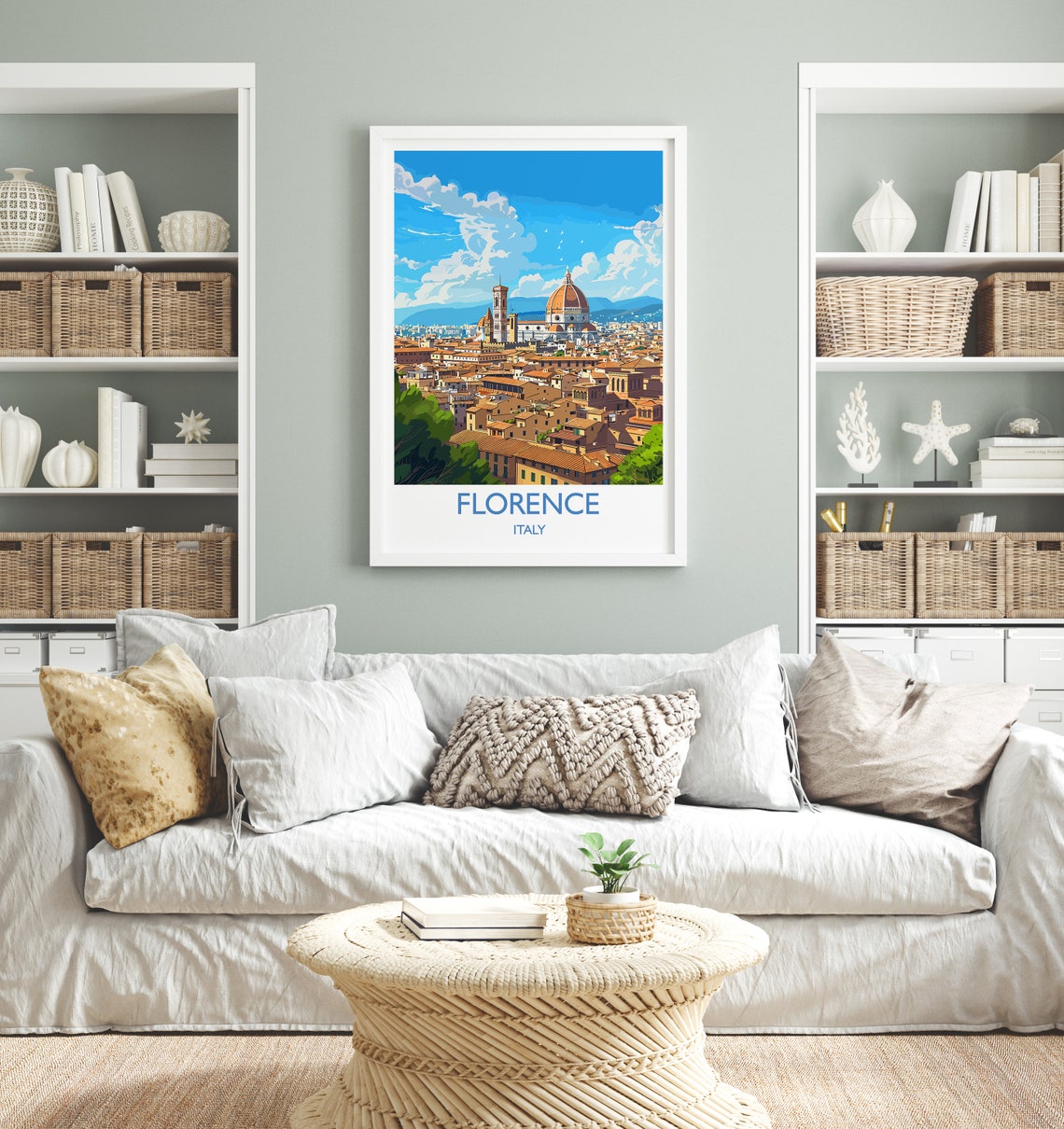 Florence Italy Duomo Cathedral Cityscape Skyline Travel Poster - Image 4