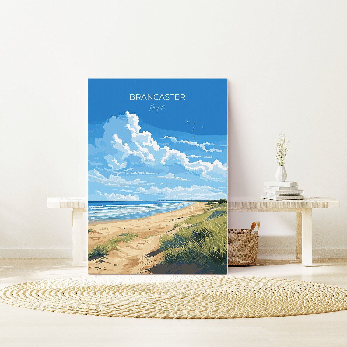 Brancaster Beach Travel Poster, Norfolk Art Print - Image 3