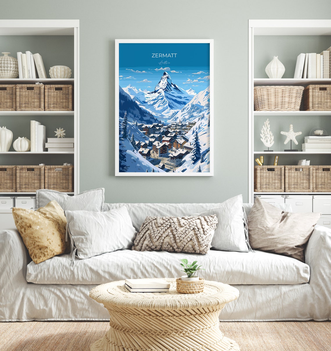 Zermatt Wall Art Travel Print Travel Poster Of Zermatt Ski Poster Zermatt Art Gift Austria Ski Art Travel Lovers Gift - Image 4