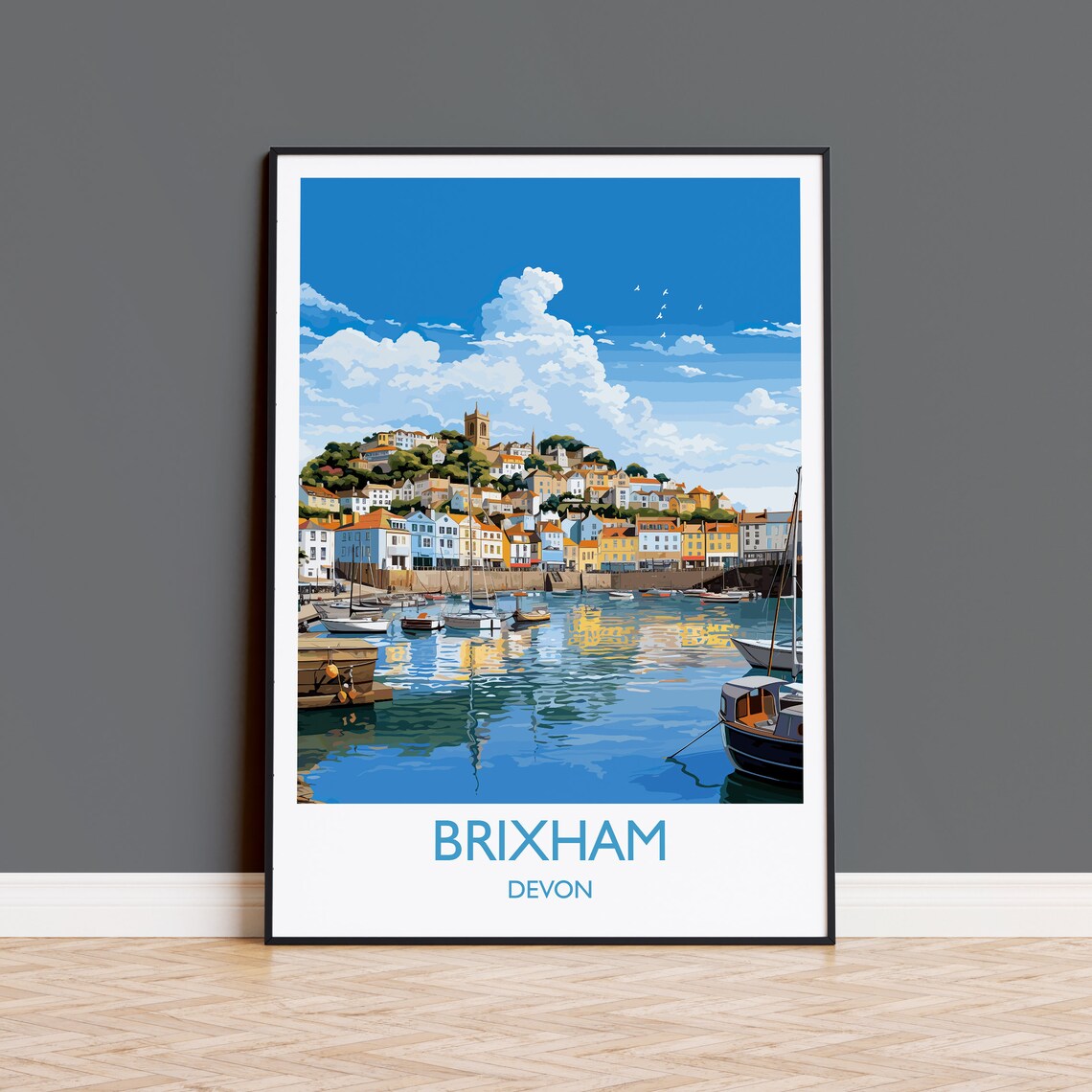 Brixham Travel Poster, England Devon Art Print