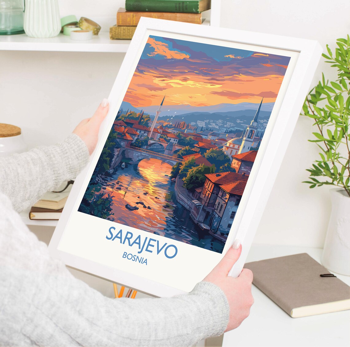 Sarajevo Travel Poster, Bosnia City Travel Print - Image 3