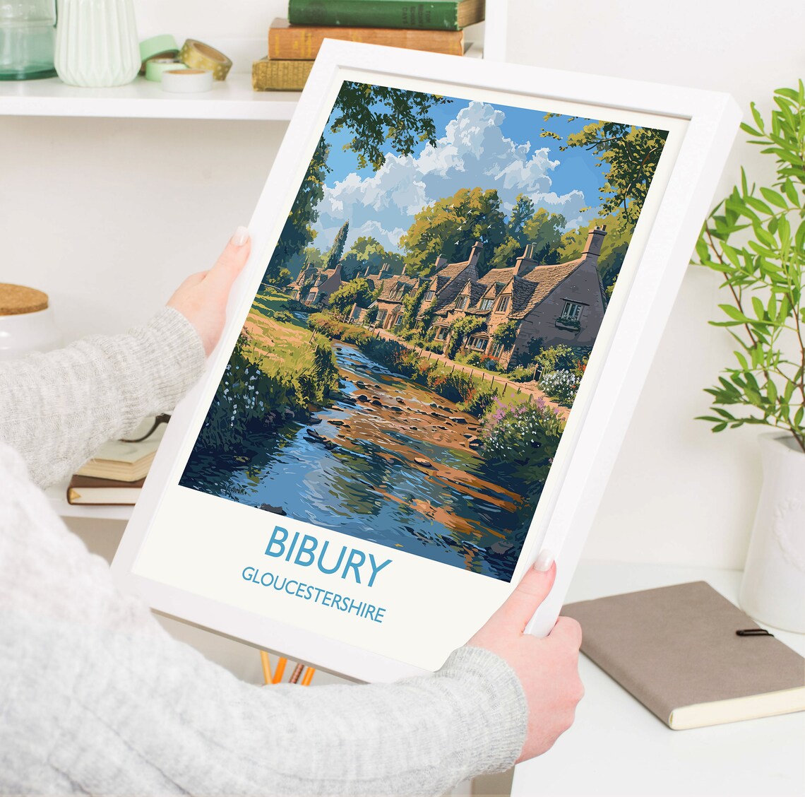 Bibury Travel Poster, Gloucestershire Cotswolds - Image 5