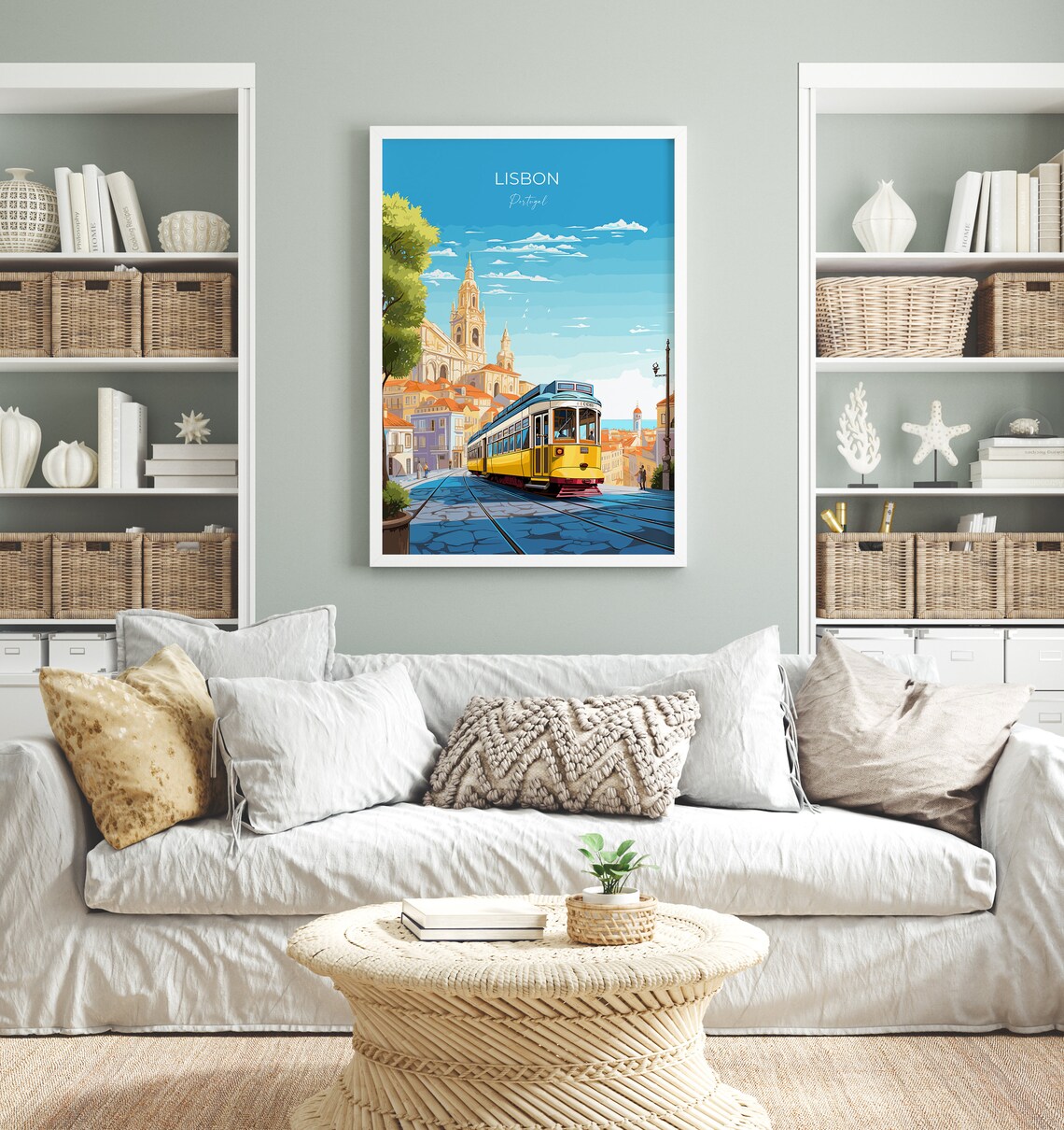 Lisbon Tram Hilltop Street Lisbon Portugal City Scene Poster - Image 4