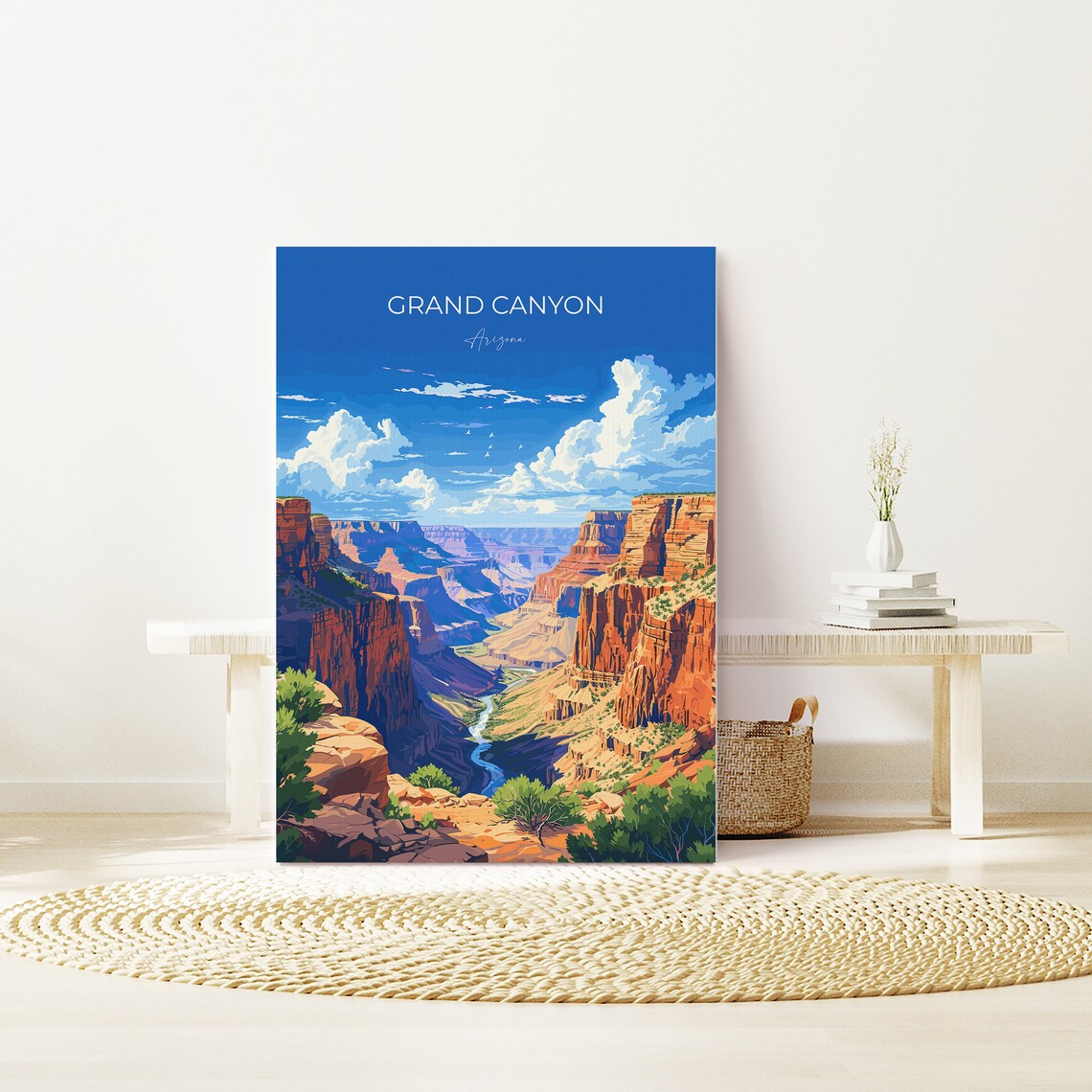 Scenic Grand Canyon Arizona River Valley Vista Vintage Travel Poster - Image 2
