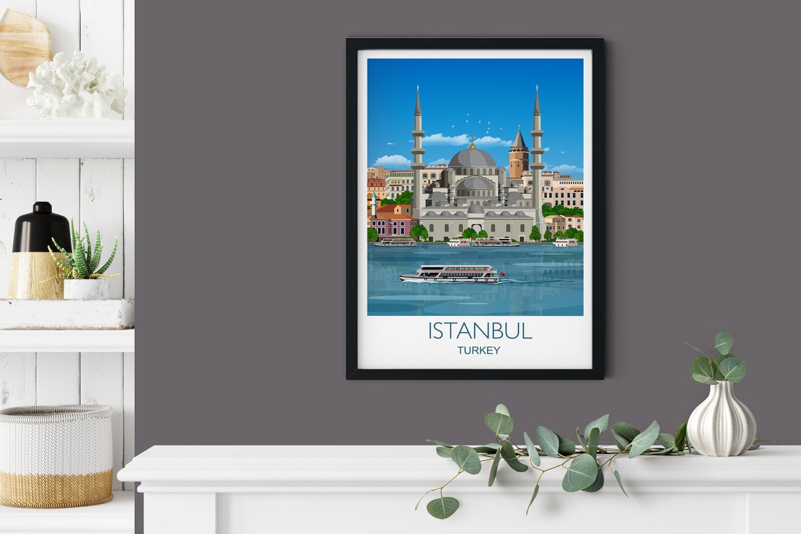 Travel Poster Of Istanbul Travel Print Of Istanbul Istanbul Poster Turkey Turkey Poster - Image 3