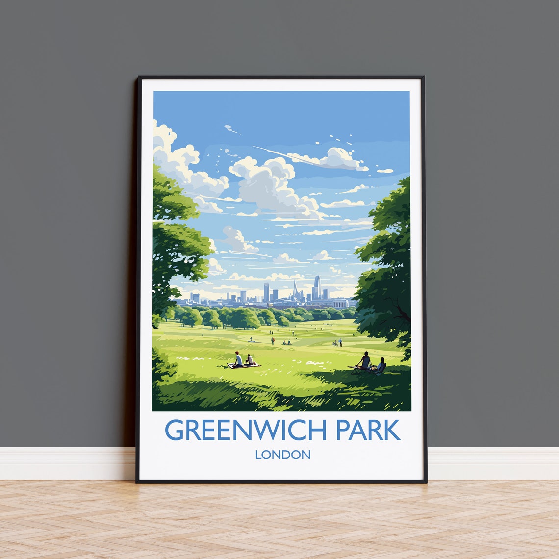 Greenwich Park Travel Poster Travel Print Of Greenwich Park London Poster Greenwich Park Art Gift London Art Lovers Uk Travel Gift