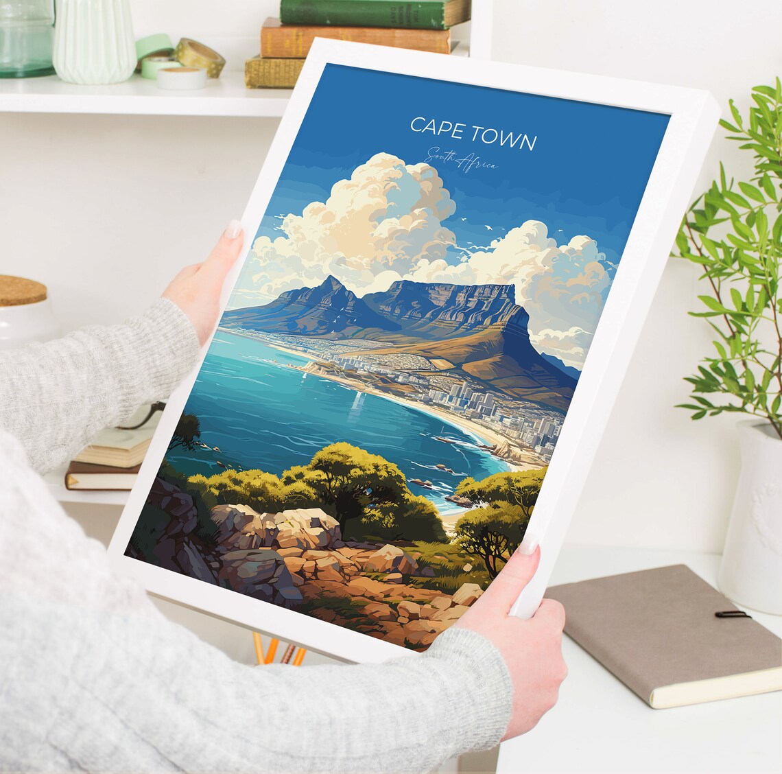 Cape Town Travel Poster Travel Print Of Cape Town Cape Town Art Lovers Gift South Africa Gift Wall Art Print - Image 5