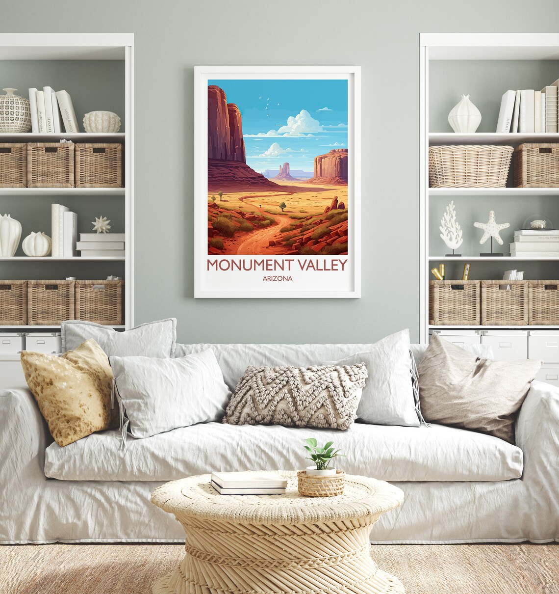 Monument Valley Arizona Red Rock Buttes Desert Road Travel Poster - Image 4