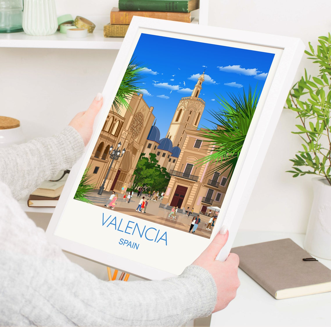 Valencia Cityscape Travel Poster - Image 5