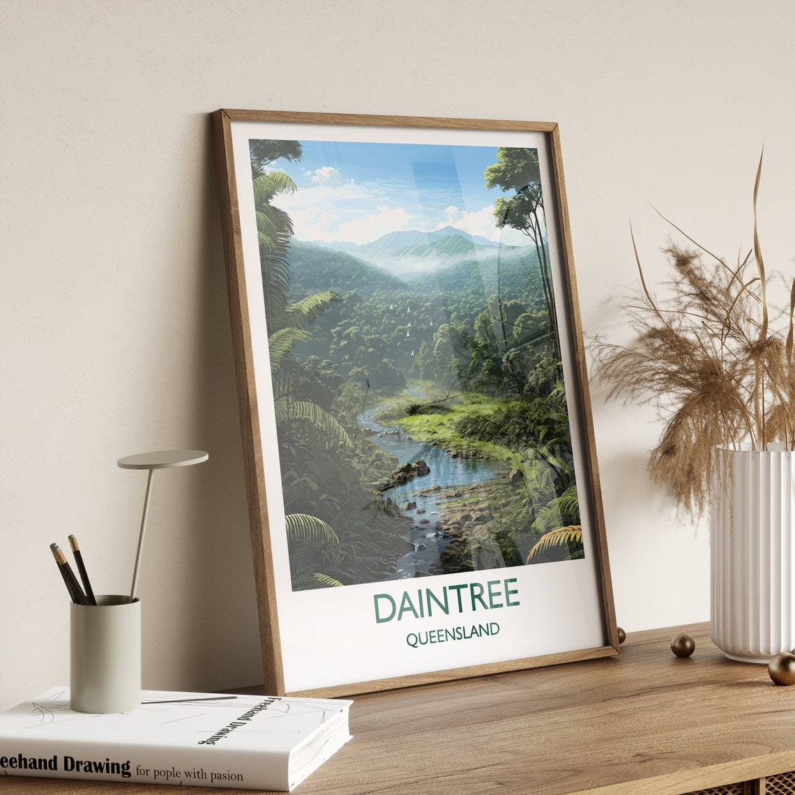 Daintree Queensland Rainforest Stream Lush Valley Nature Travel Poster - Image 3