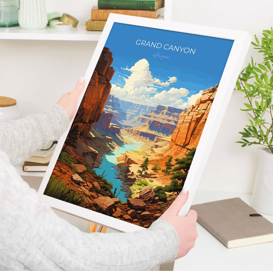 Grand Canyon Travel Poster Wall Art Travel Print Of Grand Canyon Grand Canyon Art Lovers Gift Arizona Usa Travel Art - Image 5