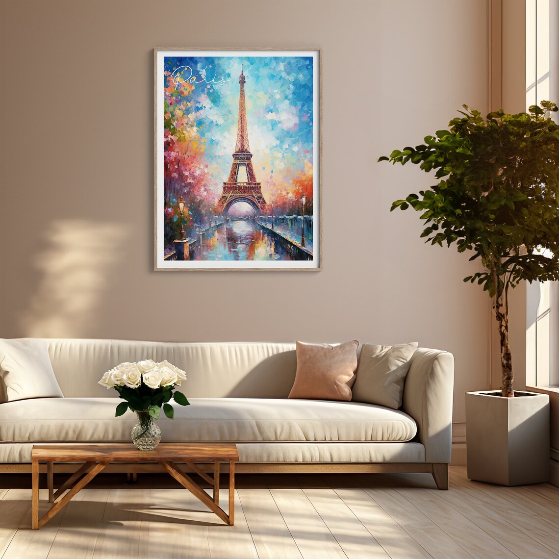 Eiffel Tower Impressionist Painting Paris France Oil Style Poster - Image 5