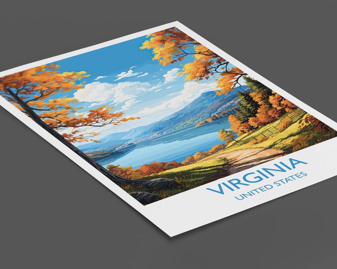 Virginia Autumn Travel Poster, Fall Seasonal Art Print - Image 2