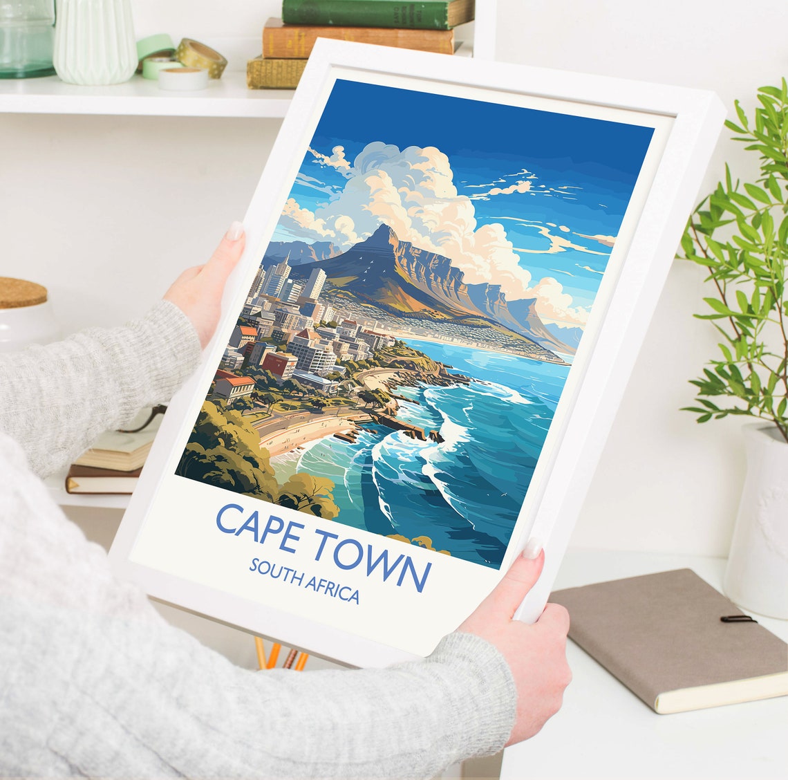 Cape Town South Africa Table Mountain Coast Cityscape Travel Poster - Image 5