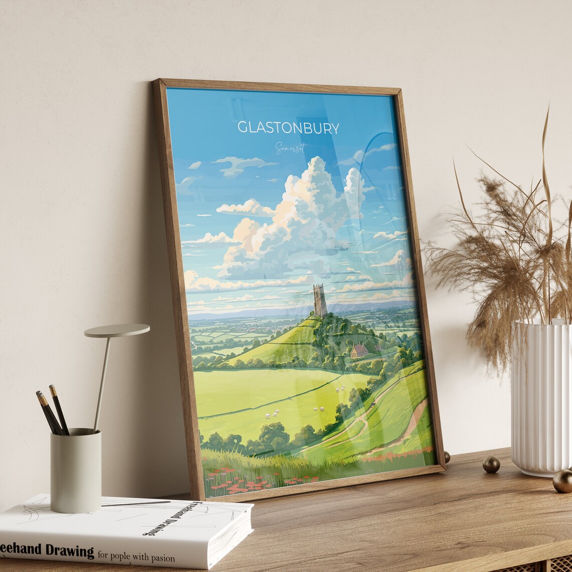 Glastonbury Travel Poster, Somerset England - Image 2